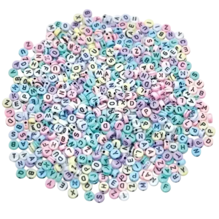 PlayBox Bokstavspärlor 750st Pastell Runda