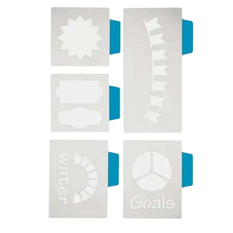 Creativ Company Schablon till Bullet Journal 12,5x17,5 cm 5 motiv