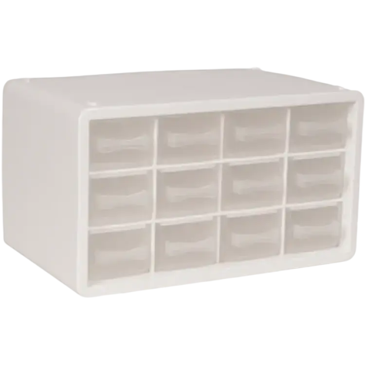 RAACO PC12 Förvaringsbyrå 12-Fack Off-White