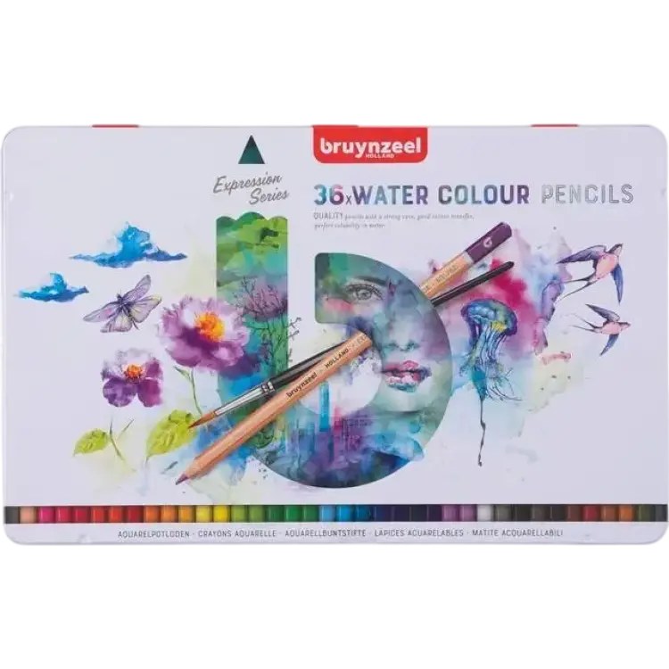 Bruynzeel Expression Watercolor Pencils Tin of 36