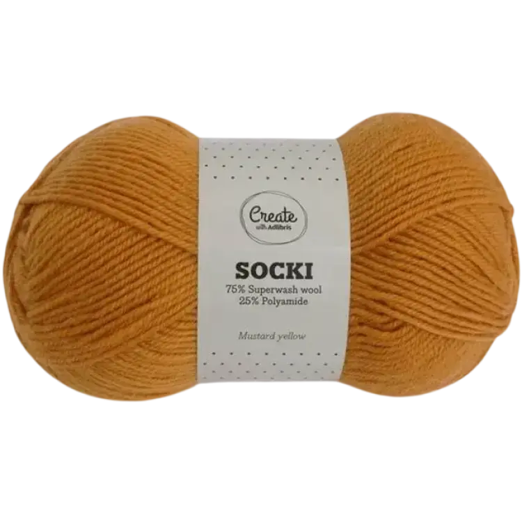 Adlibris Socki Garn Enfärgat Ullmix 100 g Mustard Yellow