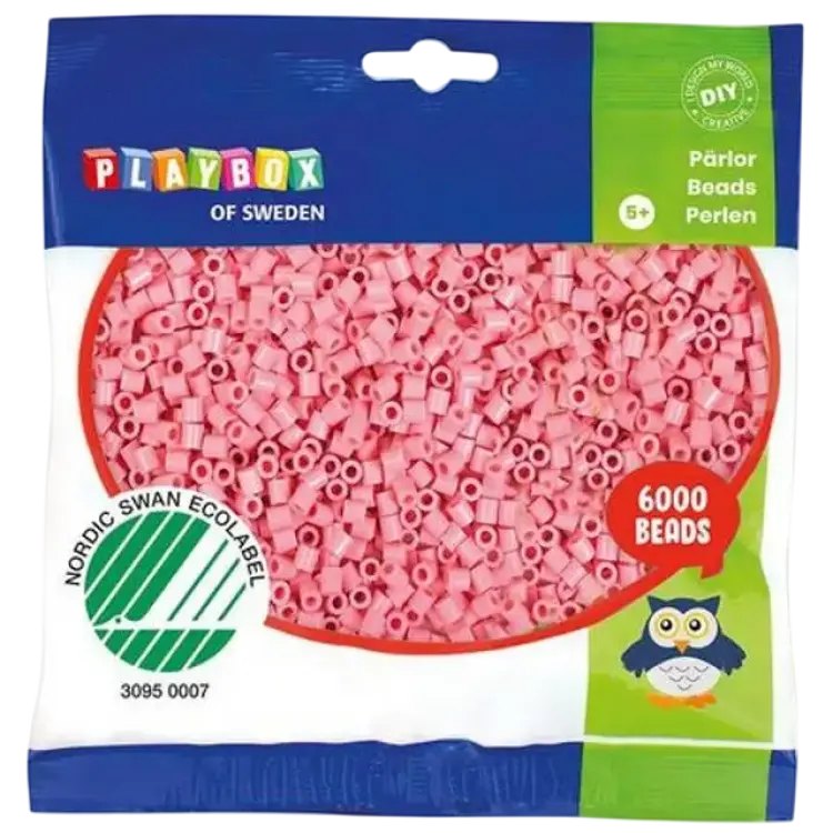 PlayBox Rörpärlor pastell rosa 6000/fp