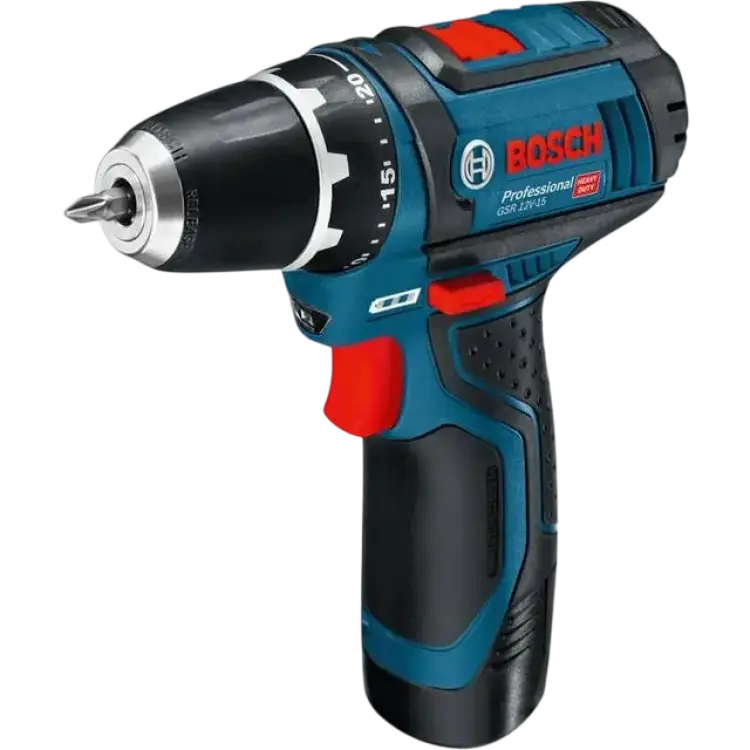 Bosch GSR 12V-15 Borrskruvdragare med batteri laddare