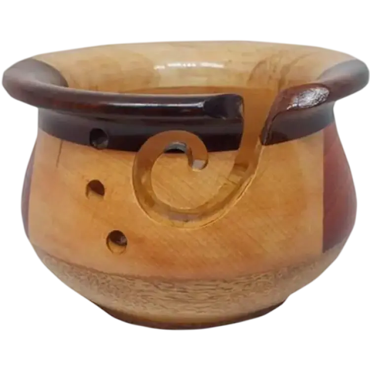 Scheepjes Garnskål Lackerat Multiträ med Krökt Kant