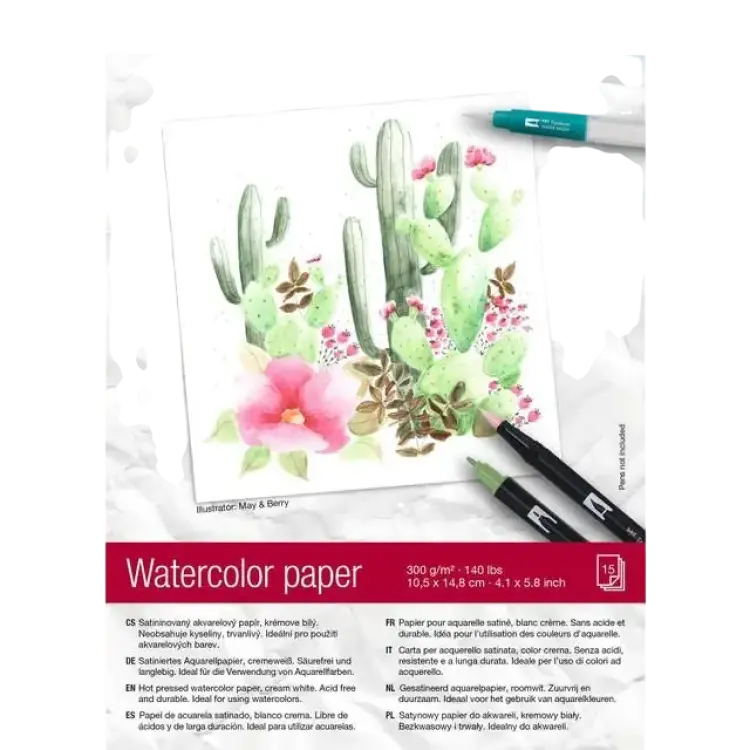 Tombow Akvarellblock A6 300g 15ark 10st