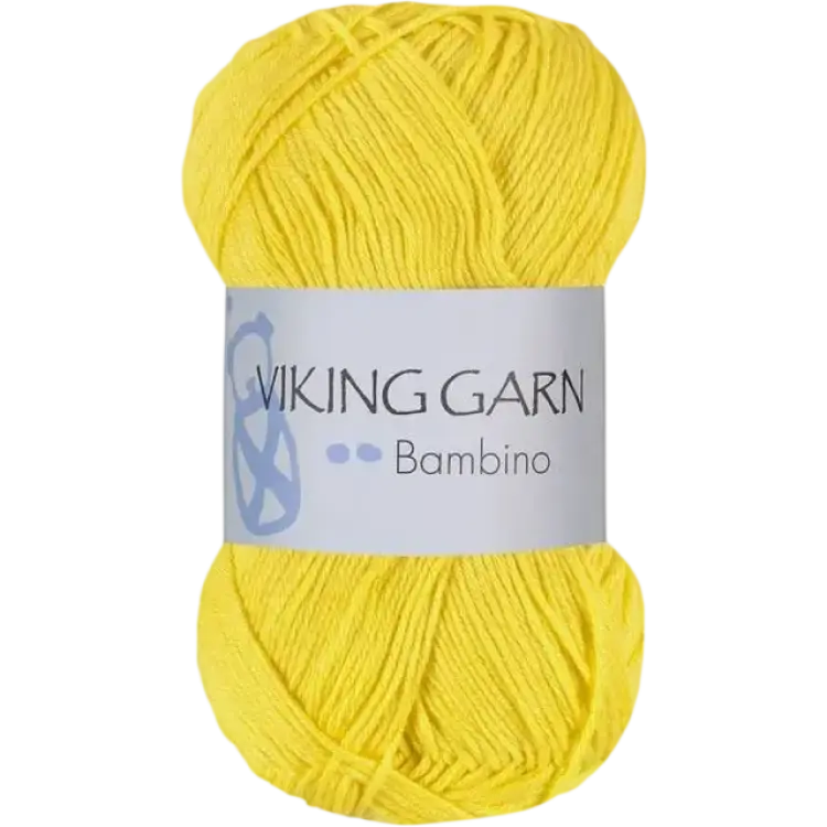 Viking Bambino Garn Bomullsmix 50 g Citrongul 441