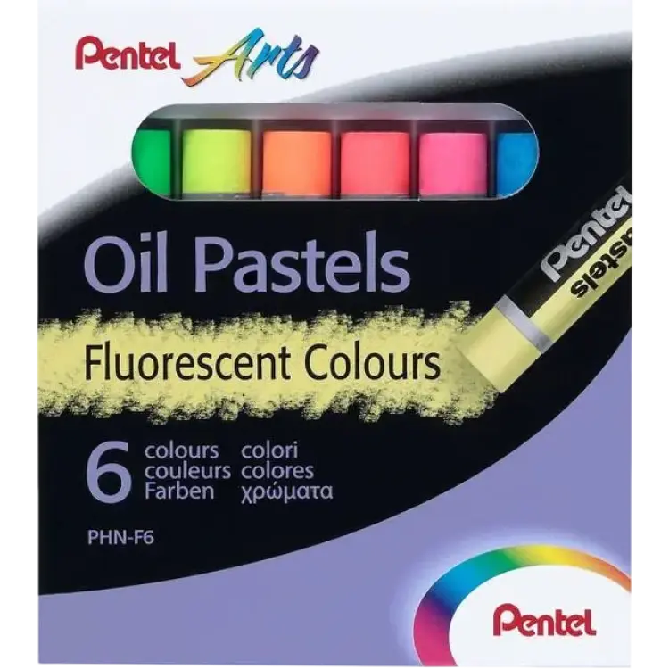 Pentel Oljepastell Fluo 6-set