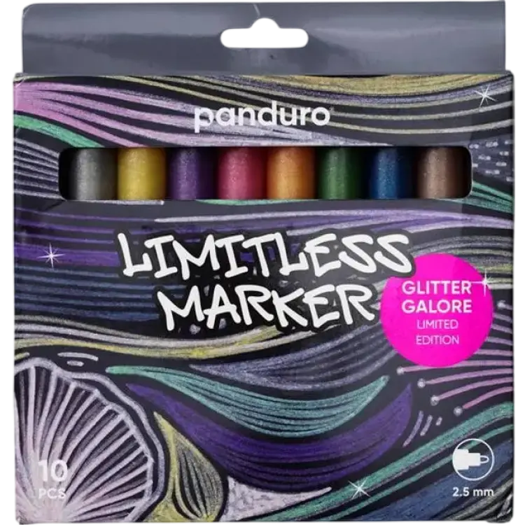 Panduro Glitter Galore Set 10 Ø2.5 mm Akrylpennor