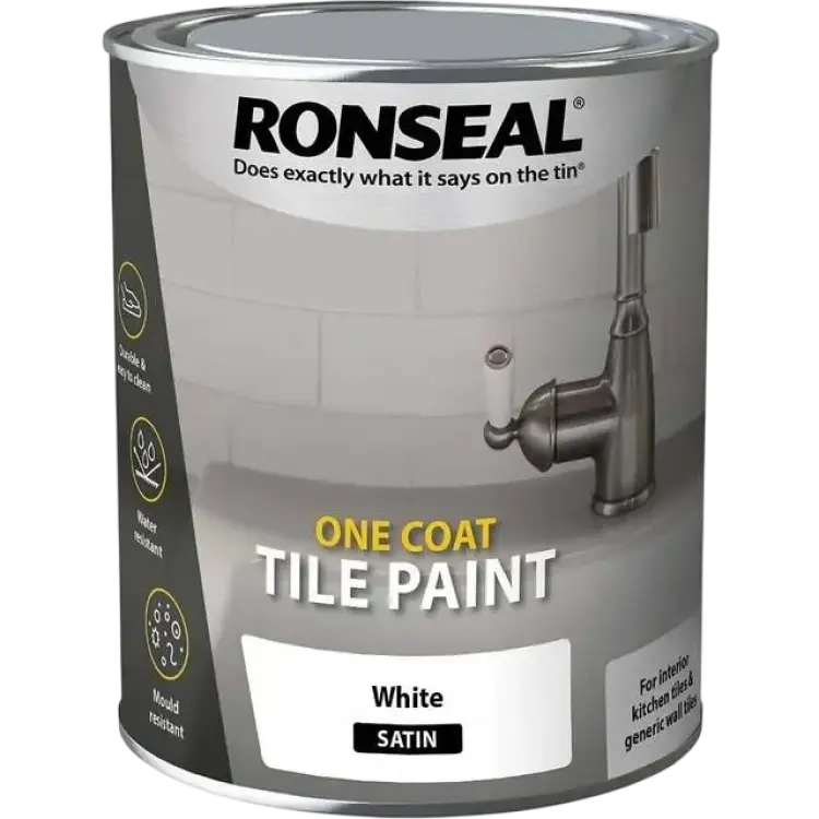 Ronseal One Coat Tile Paint White 0.75L