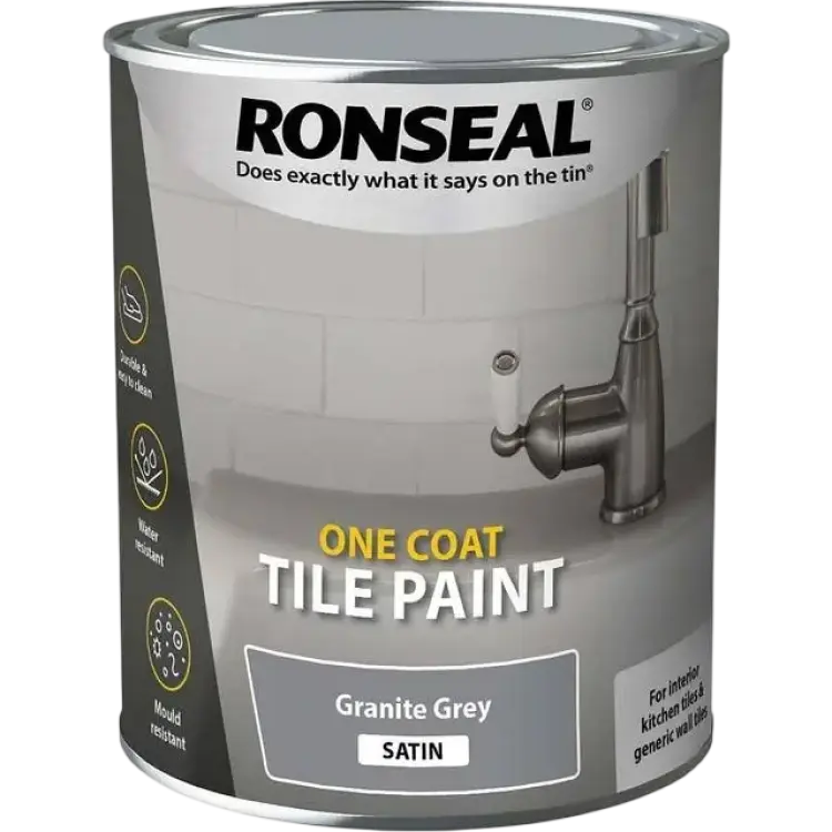Ronseal One Coat Tile Paint Granite Grey 0.75L