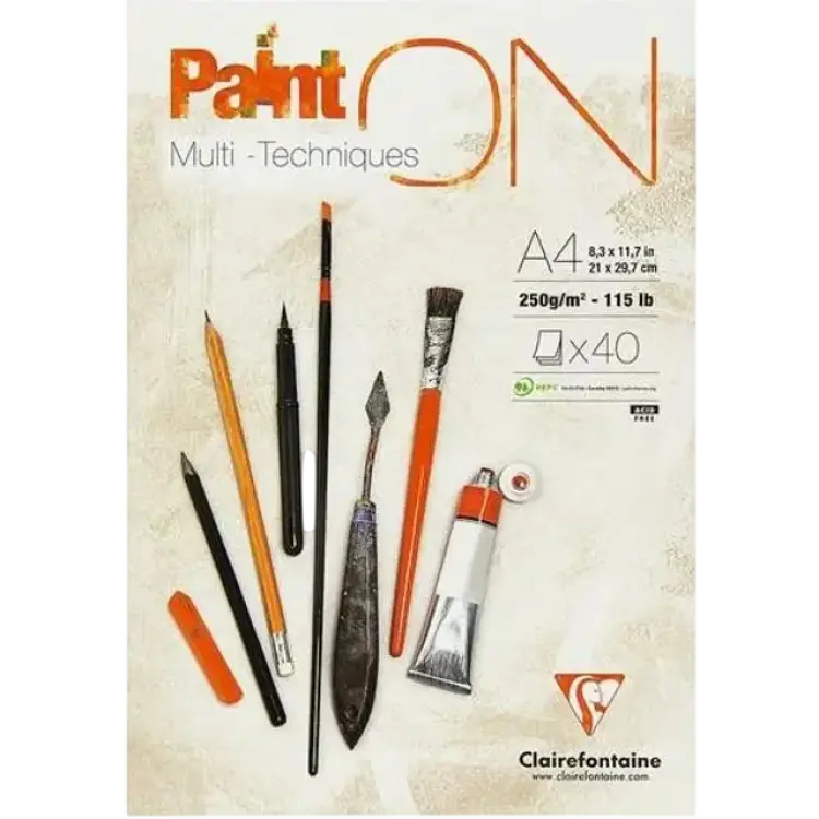 Clairefontaine PaintOn Multi Techniques White A3 250g 40 sheets