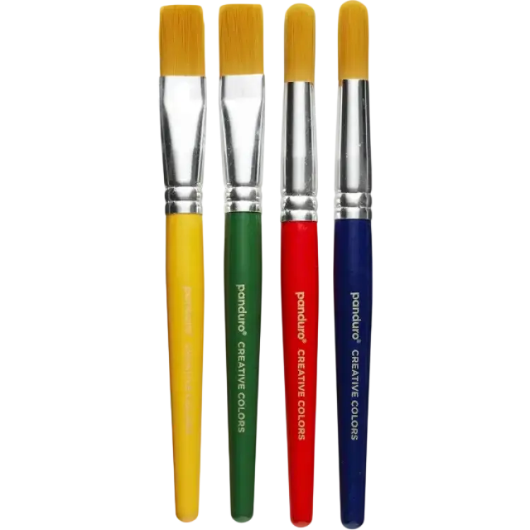 Panduro Barnpenslar 4-pack med tjockt skaft och syntetborst