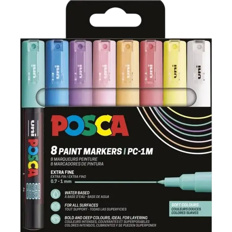 Posca Uni-Ball 186752 Märkpennor 8 Akrylpennor