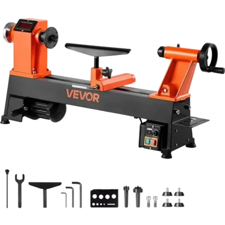 VEVOR Träbearbetningssvarv 750W Bänkmonterad Träsvarv