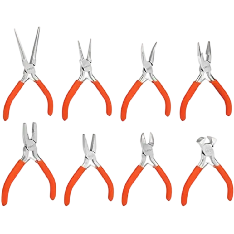 Kurtzy Mini Smyckestång Verktygsuppsättning 8 Pack Tång