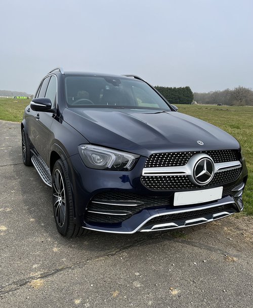 Blue 2022 Mercedes GLE 350de NS Front