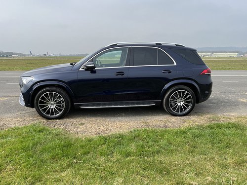 Blue 2022 Mercedes GLE 350de - Side