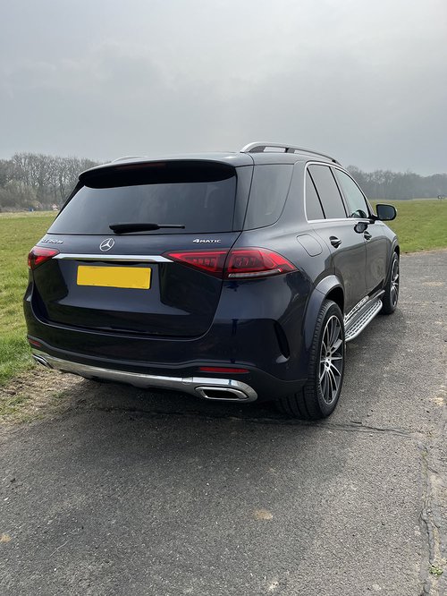 Blue 2022 Mercedes GLE 350de - NS rear