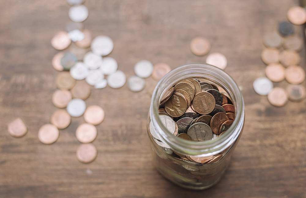 money in a jar