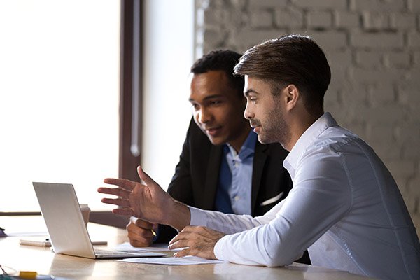Two men in a business meeting