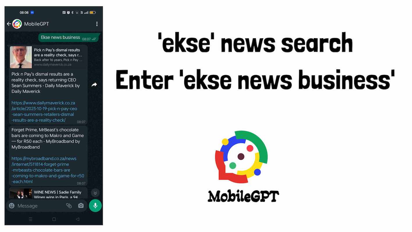 Search for news with MobileGPT ekse