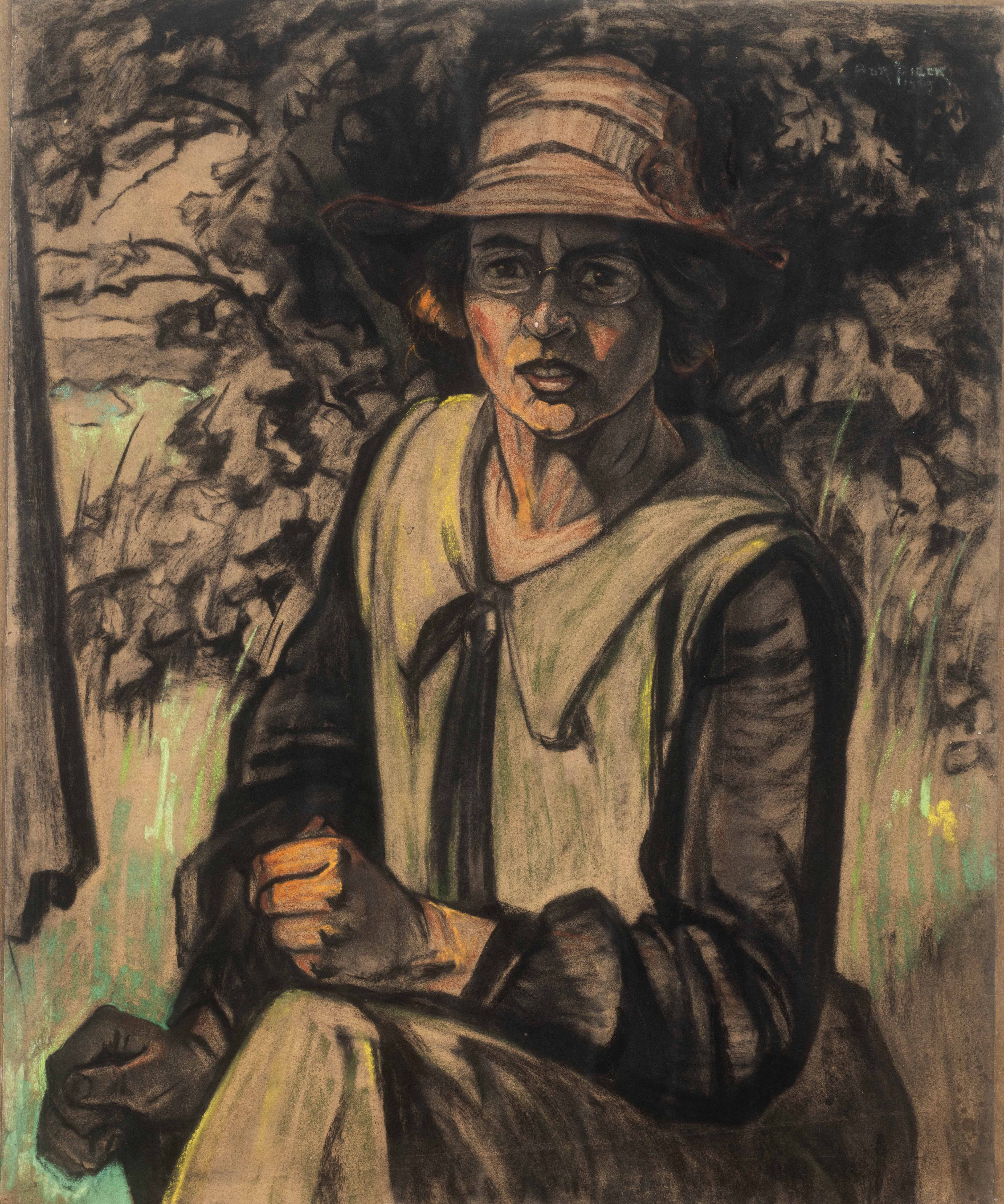 Adri Pieck, Zelfportret voor spiegel, ca. 1925-1935, collectie Museum Amersfoort.jpg