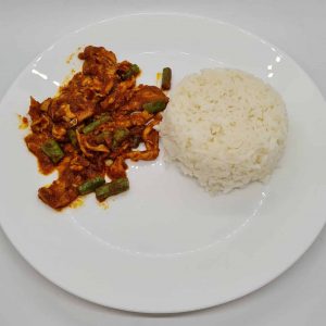 F10 Stir Fried In Red Currye And Vegetables Over Rice Ch