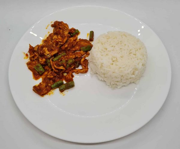 F10 Stir Fried In Red Currye And Vegetables Over Rice Ch