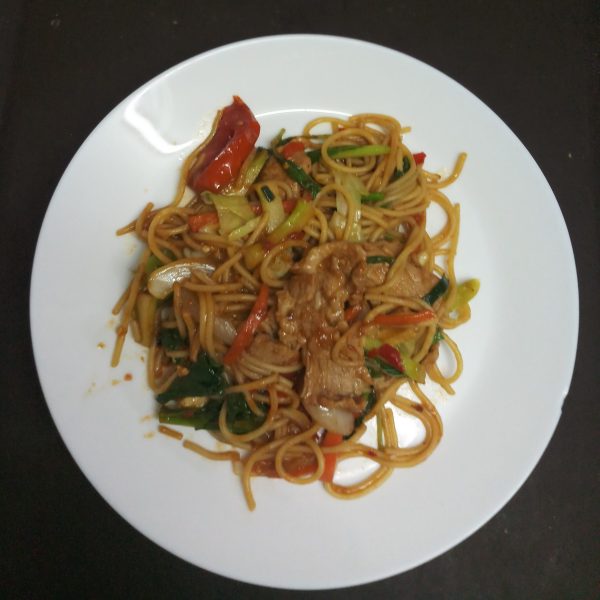 F18 Po Drunken Stir Fried Spaghetti With Pork 1 scaled