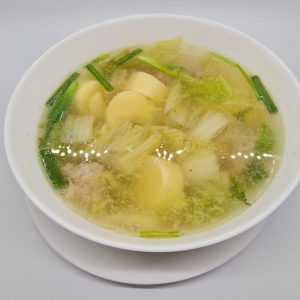 F28 Po Soft Tofu Soup With Minced Pork And Napa Cabbage