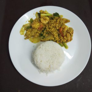 F49 Sh Stir Fried Mild And Creamy Yellow Tofu Curry Over Rice scaled