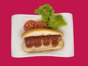 F67 hot dog in bun