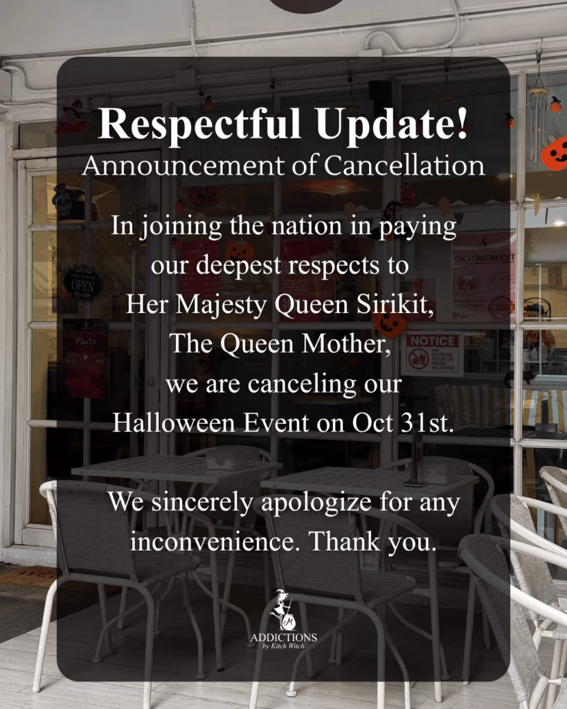 Annoucement of cancellation