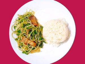 F26 Stir fried sunflower sprouts