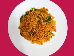 F48 Stir Fried Mama Noodles With Holy Basil Leaves And Pork