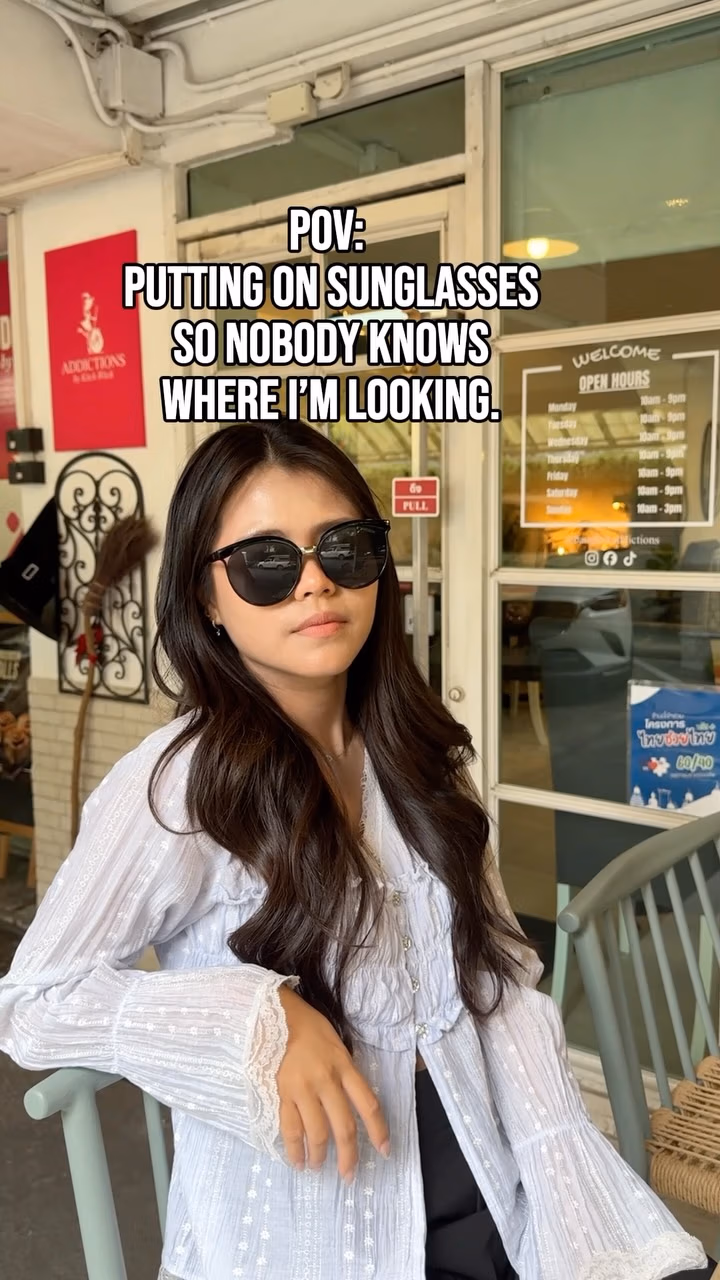 The sunglasses were supposed to hide…