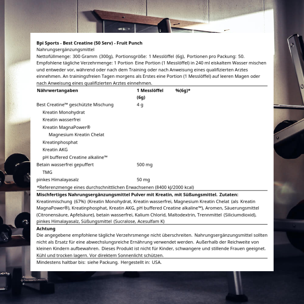 BPI Sports Best Creatine - Kreatin - Kreatinmischung - Bild 6 von 12