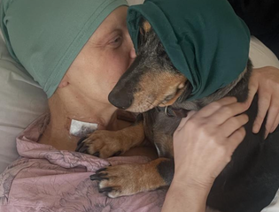 Pamela and her dog