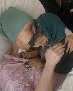 Pamela and her dog