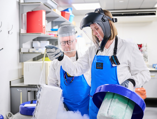 Paula removing cold samples