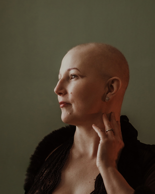 Marie after shaving her head