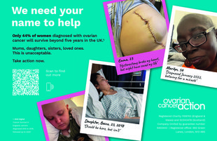 In Her Name UK marketing campaign for Ovarian Cancer Awareness Day