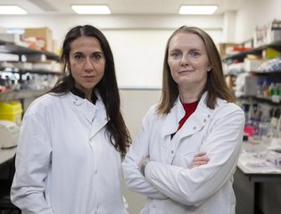 Professor Christina Fotopoulou and Dr Paula Cunnea from the Ovarian Cancer Action Research Centre