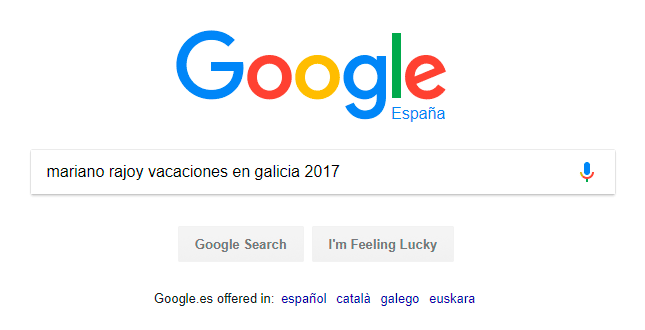 Búsqueda mariano Rajoy en Google de cola larga