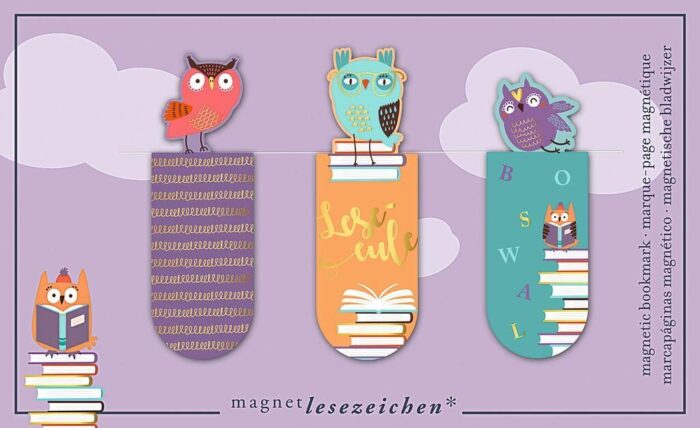 Magnetische boekenlegger leesuilen set van 3 | 4033477311672