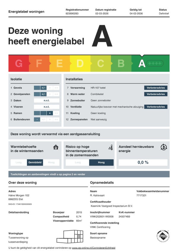 Te huur: Elst / €1035 p.m. / 59m2