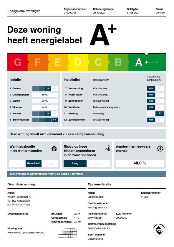 Te huur: Amsterdam / €1178,00 p.m. / 47,00m2