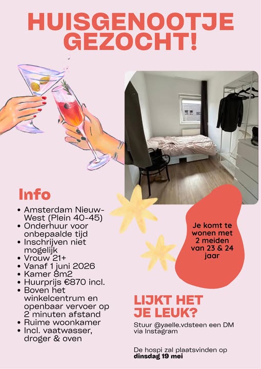 Te huur: Amsterdam / €870,00 p.m. / 10,00m2