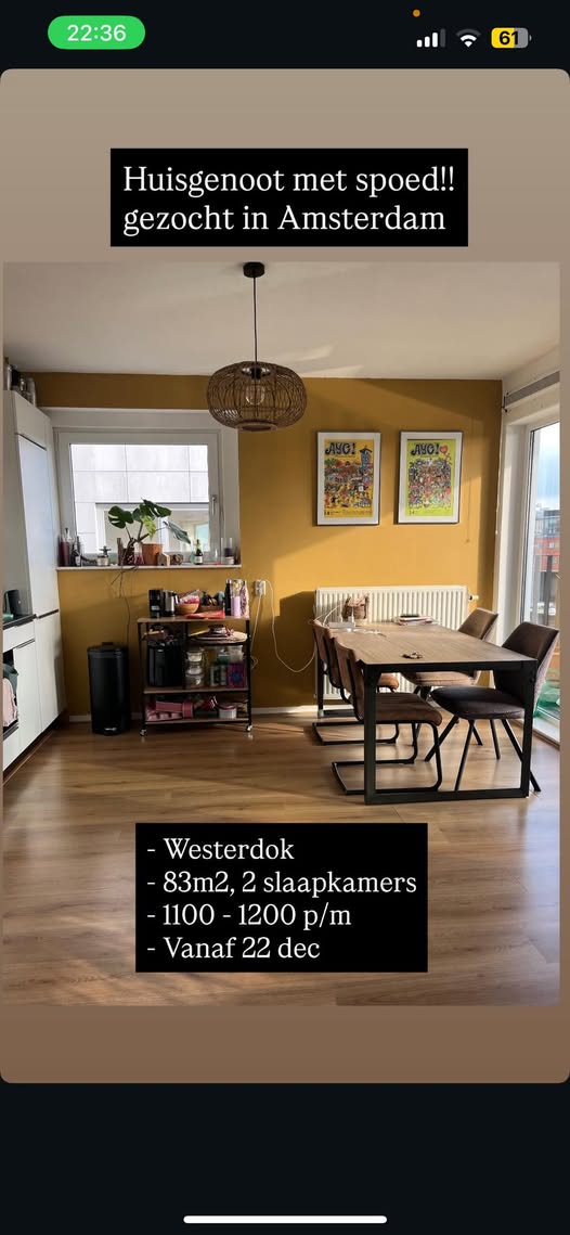 For rent: Amsterdam / €1100.00 p.m. / 83.00m2