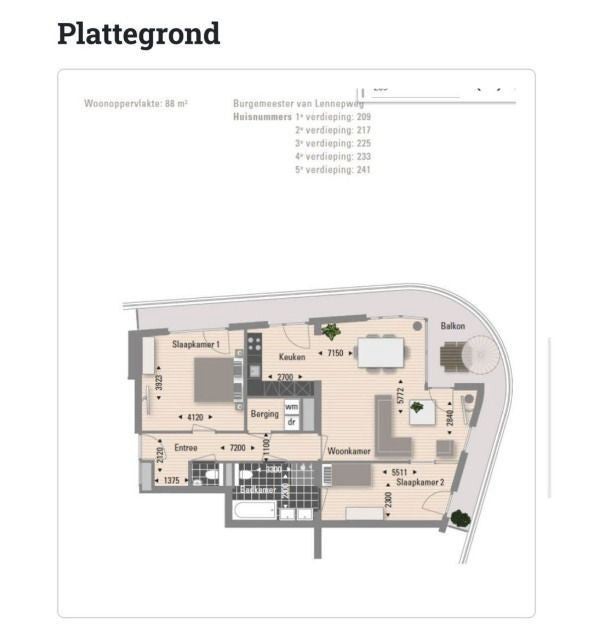 For rent: Heemstede / €1652.00 p.m. / 88.00m2